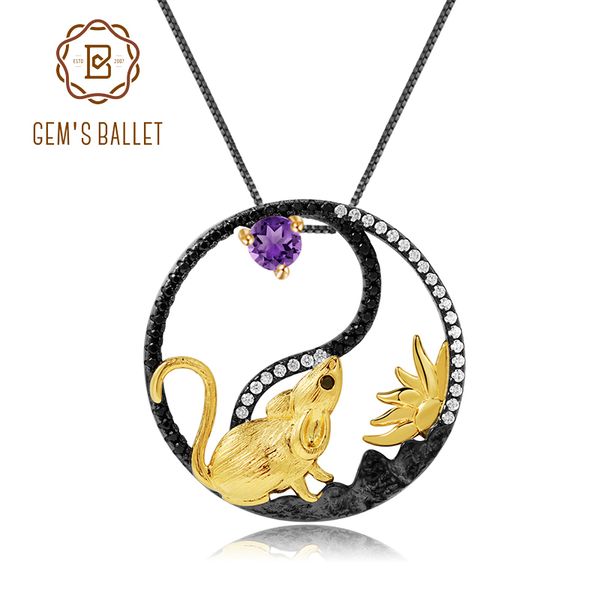 gem's ballet 925 sterling silver handmade mouse pendant necklace natural amethyst gemstone chinese zodiac jewelry for women
gem's ballet 925 sterling silver handmade mouse pendant necklace natural amethyst gemstone chinese zodiac jewelry for women
