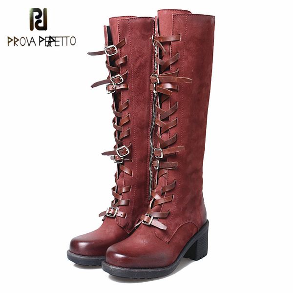 prova perfetto new product genuine leather front buckle high heels long boot fashion elegant crimson square toe warm knight boot, Black
prova perfetto new product genuine leather front buckle high heels long boot fashion elegant crimson square toe warm knight boot, Black