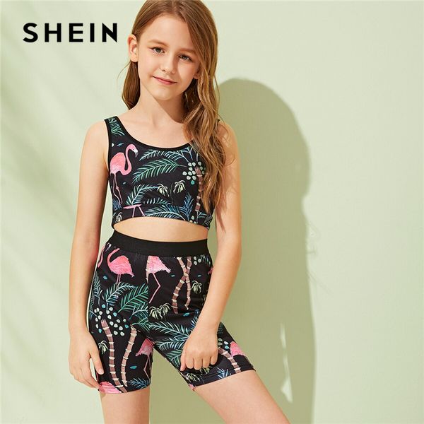 shein kiddie toddler girls укороченный топ с майкой и байкерскими шортами с тропическим принтом 2019 летние комплекты скинни-скинни без рука, White
shein kiddie toddler girls укороченный топ с майкой и байкерскими шортами с тропическим принтом 2019 летние комплекты скинни-скинни без рука, White