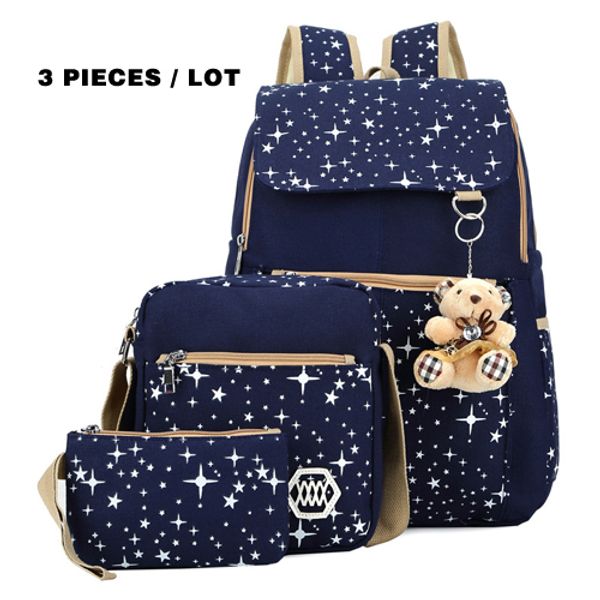 3pcs/set women backpack school bags star printing cute backpacks with bear for teenagers girls travel bag rucksacks mochila
3pcs/set women backpack school bags star printing cute backpacks with bear for teenagers girls travel bag rucksacks mochila