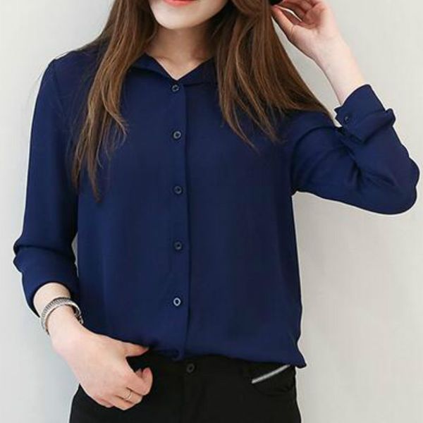 shirts autumn women blouses long sleeve turn-down collar solid ladies chiffon blouse plus size office women femme gv187, White
shirts autumn women blouses long sleeve turn-down collar solid ladies chiffon blouse plus size office women femme gv187, White