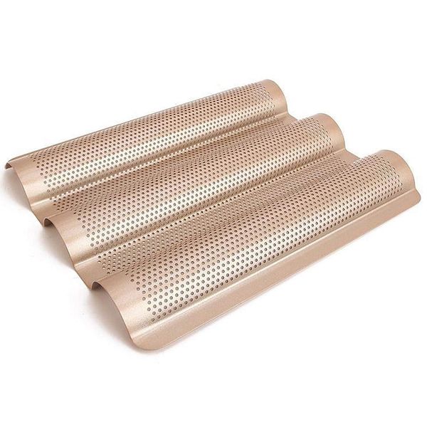 3-slot non-stick golden baguette baking tray loaf mould french bread pan bake tools other bakeware
3-slot non-stick golden baguette baking tray loaf mould french bread pan bake tools other bakeware