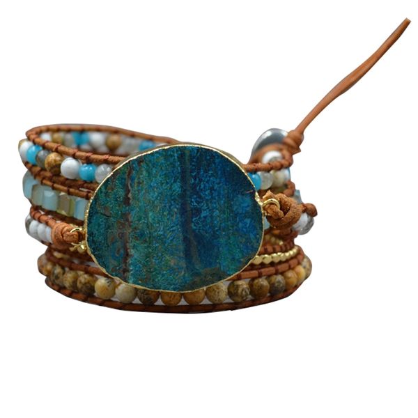 latest leather wrap beaded bracelet huge ocean stone bracelet chic jewelry bohemian valentine's gift, Golden;silver
latest leather wrap beaded bracelet huge ocean stone bracelet chic jewelry bohemian valentine's gift, Golden;silver