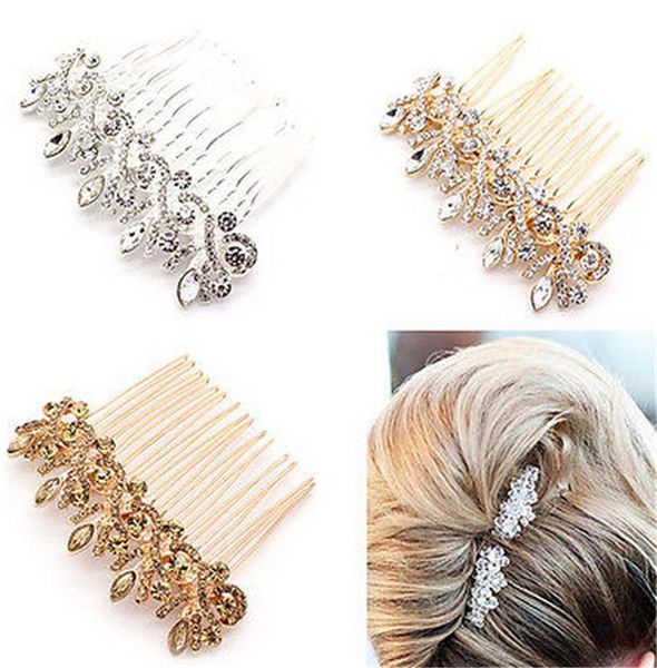 crystal inlaid rhinestone hair comb fashion temperament bride crystal hair comb ladies popular banquet accessories, Golden;white
crystal inlaid rhinestone hair comb fashion temperament bride crystal hair comb ladies popular banquet accessories, Golden;white