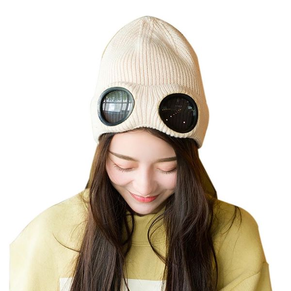 wool knitted goggles beanie, leisure thermal fluffy warm autumn winter hat sports cap heat keeper ear snow cold protector, Black;white
wool knitted goggles beanie, leisure thermal fluffy warm autumn winter hat sports cap heat keeper ear snow cold protector, Black;white