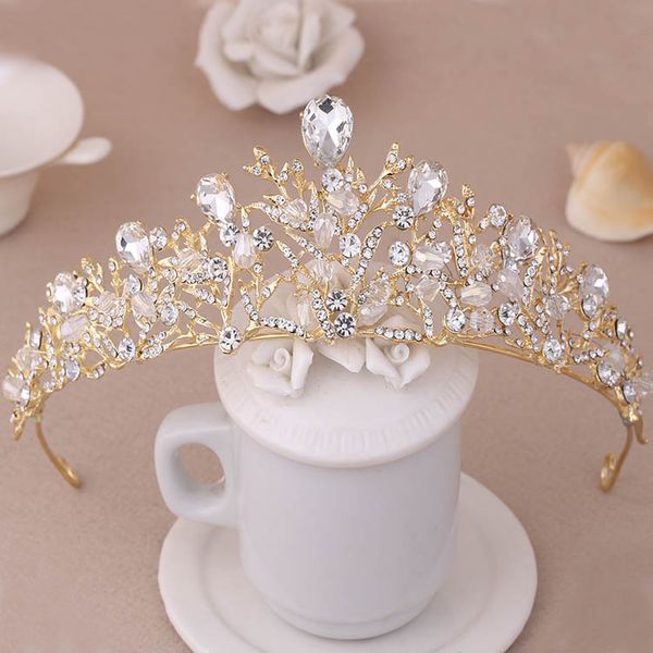 clear crystal princess wedding bride tiara coroa de noiva headdress women pageant prom bridal quinceanera crown hair accessories, Golden;white
clear crystal princess wedding bride tiara coroa de noiva headdress women pageant prom bridal quinceanera crown hair accessories, Golden;white