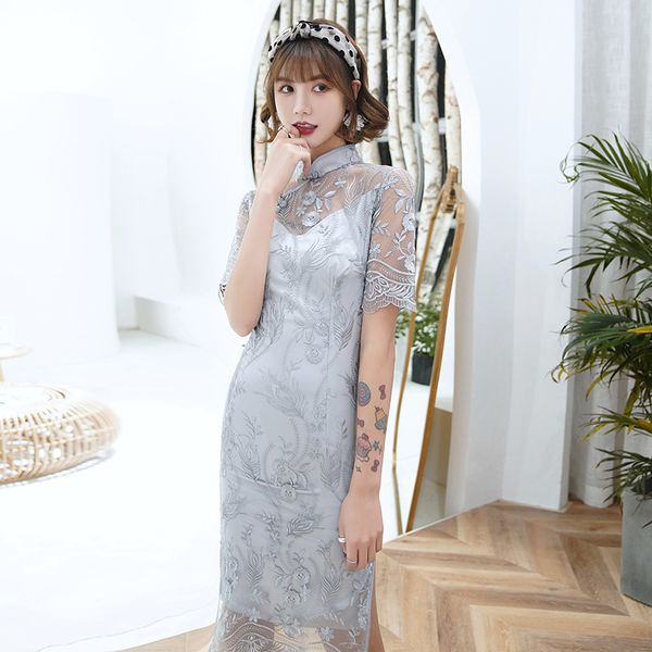 gray s-plus 3xl 2020 chinese women lace qipao spilt cheongsam mandarin collar novelty chinese dress elegant lady p, Red
gray s-plus 3xl 2020 chinese women lace qipao spilt cheongsam mandarin collar novelty chinese dress elegant lady p, Red