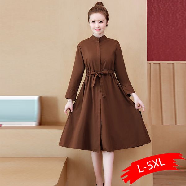 autumn new women's windbreaker long-sleeved women's long coat fashion temperament trench plus size solid color 2019, Tan;black
autumn new women's windbreaker long-sleeved women's long coat fashion temperament trench plus size solid color 2019, Tan;black