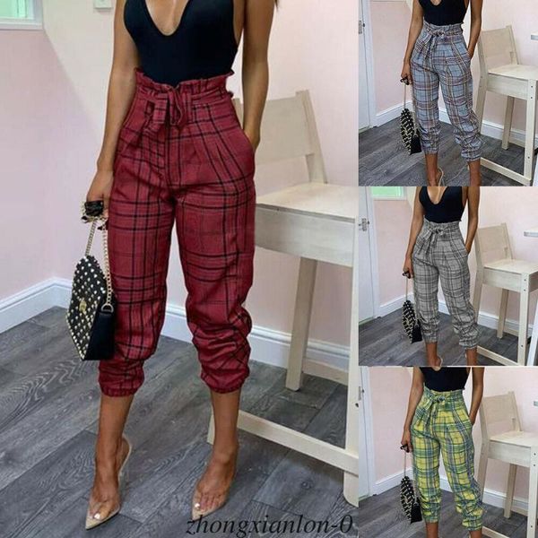 women's pants & capris 2021 est women boho check plaid high waist bandage tie bow harem pencil ladies casual trousers, Black;white
women's pants & capris 2021 est women boho check plaid high waist bandage tie bow harem pencil ladies casual trousers, Black;white