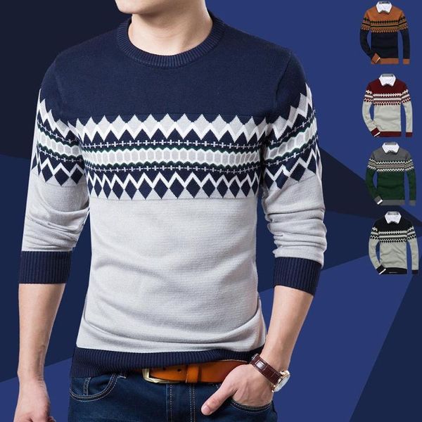men casual long sleeve o neck geometric print slim knitwear bottoming sweater, White;black
men casual long sleeve o neck geometric print slim knitwear bottoming sweater, White;black