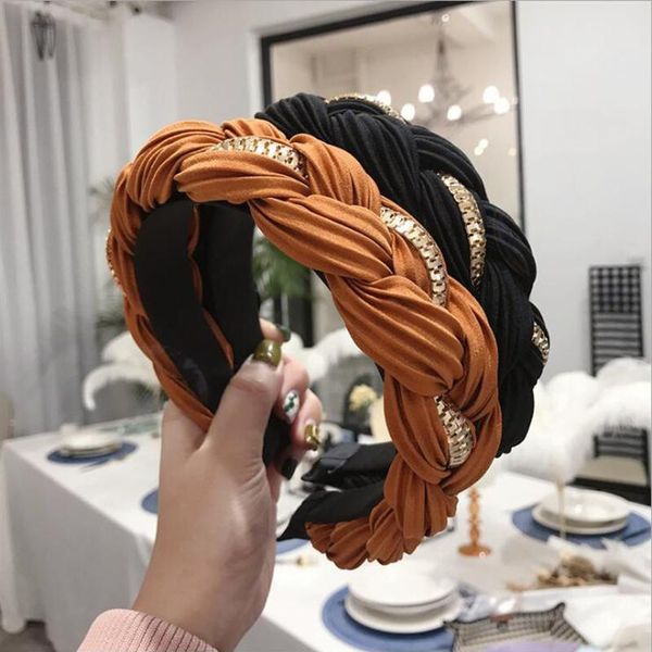 new fashion women headband wide side crumpled cloth multi-layer cross knot hairband braid hair accessories wholesale
new fashion women headband wide side crumpled cloth multi-layer cross knot hairband braid hair accessories wholesale