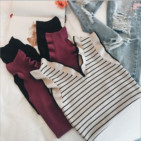 2019 slim small flying sleeve knitted vest women's short casual underpants vest underpants base shirt fashion, White
2019 slim small flying sleeve knitted vest women's short casual underpants vest underpants base shirt fashion, White