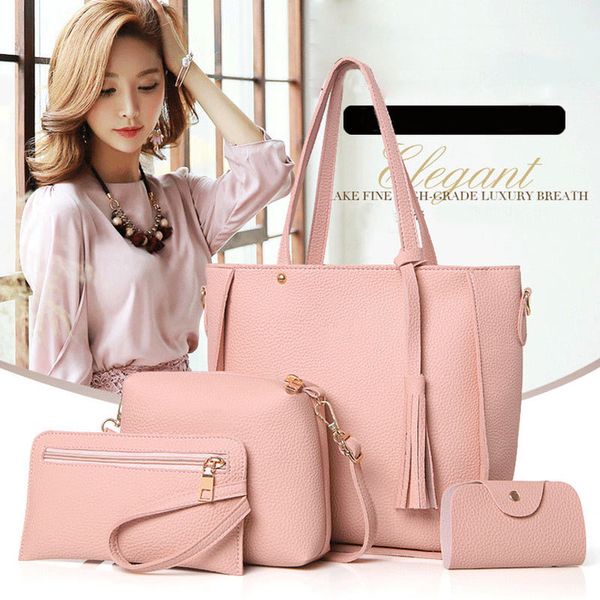4pcs/set fashion women messenger bags zipped tassels leather solid color handbag ladies girls purse shoulder bag lxx9
4pcs/set fashion women messenger bags zipped tassels leather solid color handbag ladies girls purse shoulder bag lxx9
