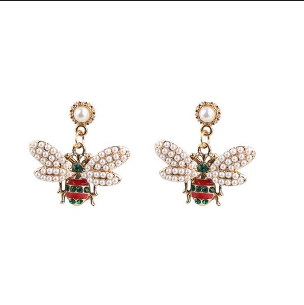 little bee pearl earrings female net red super fairy suitable for round face sweet slim simple earrings, Silver
little bee pearl earrings female net red super fairy suitable for round face sweet slim simple earrings, Silver