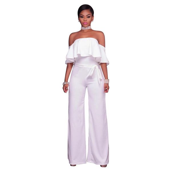 dreszdi 2017 elegant ruffles wide leg long jumpsuit women summer maxi off shoulder romper overalls, Black;white
dreszdi 2017 elegant ruffles wide leg long jumpsuit women summer maxi off shoulder romper overalls, Black;white