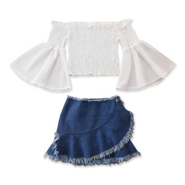 1-6y малышей kid baby girl одежда установить flare рукавом с длинным рукавом джинсовой кисточкой юбки комплекты лето весна детские костюмы y, White 
1-6y малышей kid baby girl одежда установить flare рукавом с длинным рукавом джинсовой кисточкой юбки комплекты лето весна детские костюмы y, White