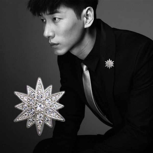 korean fashion cubic zirconia star brooch pin for men lapel button suit corsage badge shirt collar accessories jewelry luxury jkjzp, Black;gray 
korean fashion cubic zirconia star brooch pin for men lapel button suit corsage badge shirt collar accessories jewelry luxury jkjzp, Black;gray