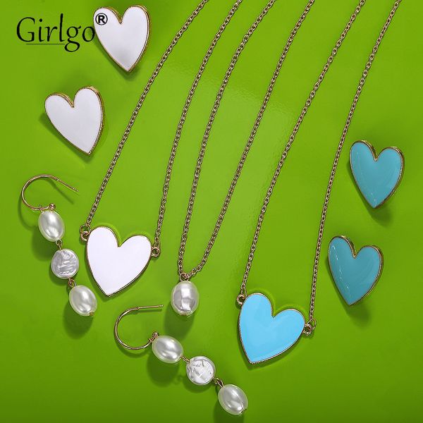 girlgo bohemia ba fashion love heart jewelry sets ea+ne for women trendy cute drop earrings jewelry party wedding gift wholesale, Silver
girlgo bohemia ba fashion love heart jewelry sets ea+ne for women trendy cute drop earrings jewelry party wedding gift wholesale, Silver