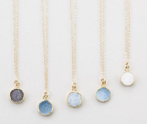 tiny round druzy pendant necklace druzy with natural stone mineral delicate dainty necklace 14k gold fil, Silver
tiny round druzy pendant necklace druzy with natural stone mineral delicate dainty necklace 14k gold fil, Silver