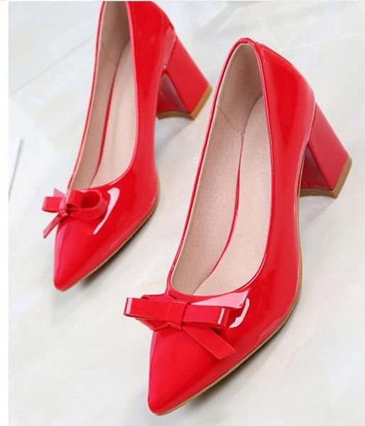 2019 women's shoes in spring and autumn with new style high heel coarse heel pointed end bowknot @149, Black
2019 women's shoes in spring and autumn with new style high heel coarse heel pointed end bowknot @149, Black