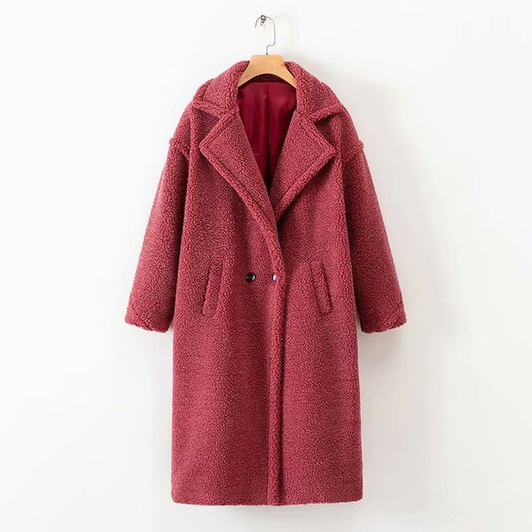 women faux fur thick warm long coat winter teddy fleece jacket double breasted long sleeve loose outerwear casual casaco femme, Black
women faux fur thick warm long coat winter teddy fleece jacket double breasted long sleeve loose outerwear casual casaco femme, Black