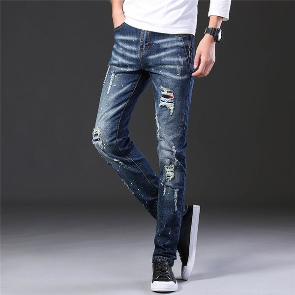 ripped jeans for men fashion casual cool designer brand denim straight hole trouser loose long pants jeans man pants for men e21, Blue
ripped jeans for men fashion casual cool designer brand denim straight hole trouser loose long pants jeans man pants for men e21, Blue