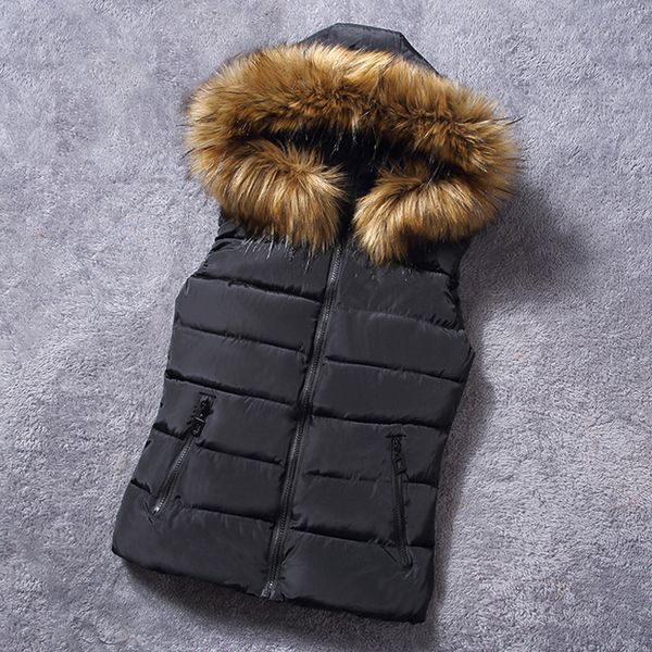 women hooded vest coat pocket zipper short coat vest waistcoat winter warm casual solid color fashion ladies slim outerwear, Black;white
women hooded vest coat pocket zipper short coat vest waistcoat winter warm casual solid color fashion ladies slim outerwear, Black;white