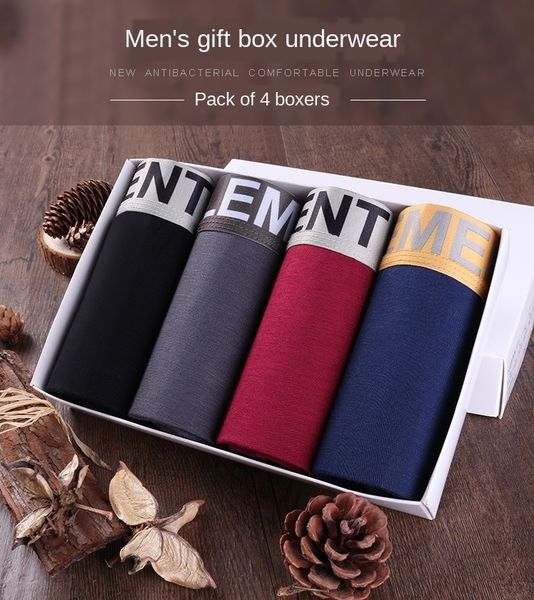 4 boxed men's underwear underwear under modal breathable boxer pants mid-waist boxer pants thin u-shaped underpants, Black;white
4 boxed men's underwear underwear under modal breathable boxer pants mid-waist boxer pants thin u-shaped underpants, Black;white
