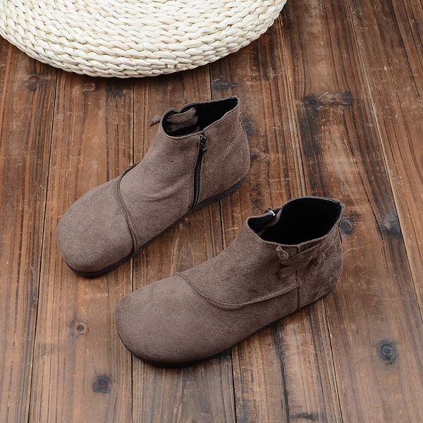 womens boots retro mori winter plus velvet warm short boots handmade suede flat casual ankle round head wild, Black
womens boots retro mori winter plus velvet warm short boots handmade suede flat casual ankle round head wild, Black