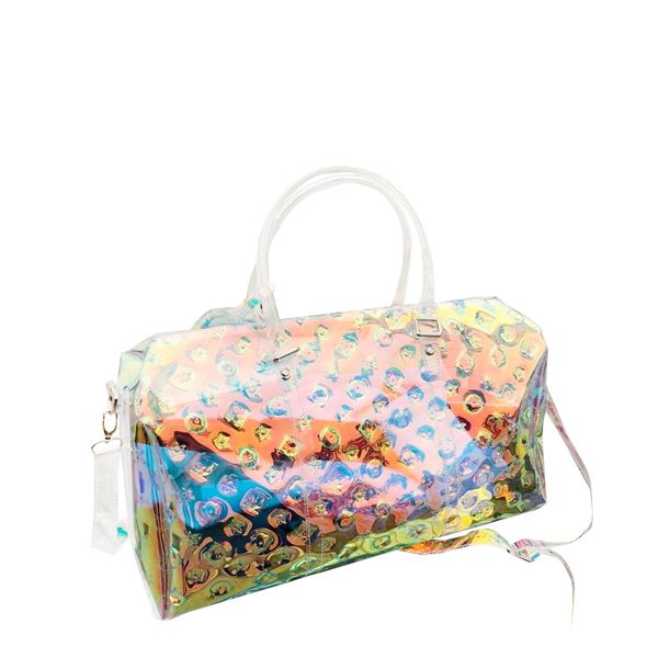 

Лазерная геометрическая сумочка прозрачная сумка для багажа красочные дорожные