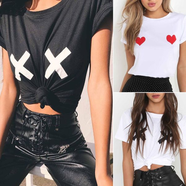summer fashion women casual cotton shirt heart print x x tee clubwear breach tyle t-shirt, White
summer fashion women casual cotton shirt heart print x x tee clubwear breach tyle t-shirt, White
