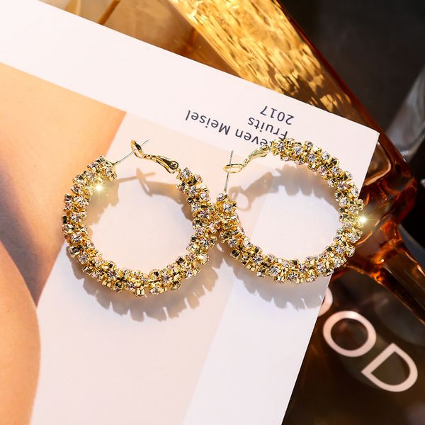 2020 new baroque style exquisite exaggerated rhinestones large hoop earrings simple fashion women girl jewelry accessories, Golden;silver
2020 new baroque style exquisite exaggerated rhinestones large hoop earrings simple fashion women girl jewelry accessories, Golden;silver