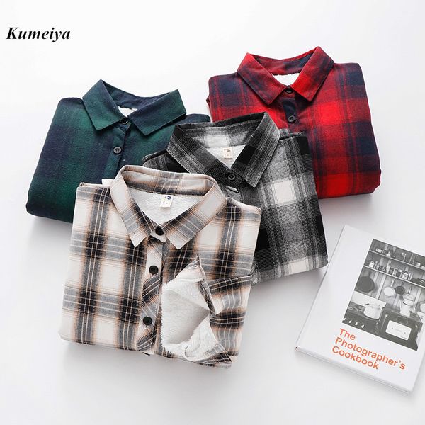 women winter keep warm cotton plaid blouse fashion long sleeve pocket velvet red shirt lady blusas feminina, White
women winter keep warm cotton plaid blouse fashion long sleeve pocket velvet red shirt lady blusas feminina, White