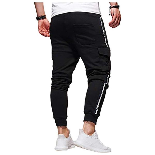 men's pants men white stripes print overalls casual pocket sport work trouser 2021 for pantalones hombre, Black
men's pants men white stripes print overalls casual pocket sport work trouser 2021 for pantalones hombre, Black