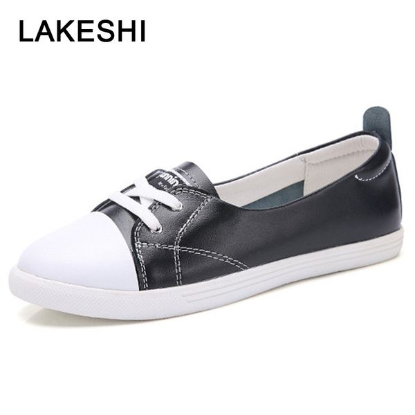 new spring shoes women flats genuine leather loafers lace-up fashion casual shoes girls comfort ladies female white, Black
new spring shoes women flats genuine leather loafers lace-up fashion casual shoes girls comfort ladies female white, Black