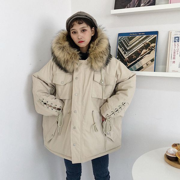 2020 winter big fur collar parka women loose thicken long winter jacket women added coat female stand down jacket warm, Black
2020 winter big fur collar parka women loose thicken long winter jacket women added coat female stand down jacket warm, Black