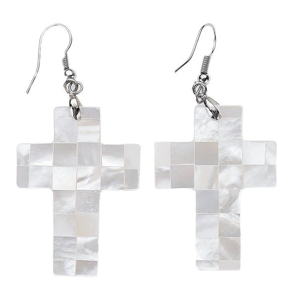 fashion shell earrings cross natural white shell earrings jewelry, Silver
fashion shell earrings cross natural white shell earrings jewelry, Silver