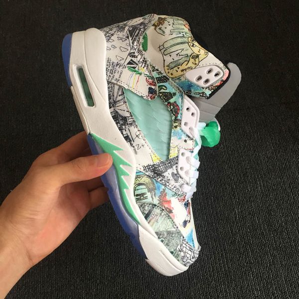 new jumpman v 5 wings white green ice blue graffiti basketball shoes for mens trainers 5s sports sneakers size 7-13
new jumpman v 5 wings white green ice blue graffiti basketball shoes for mens trainers 5s sports sneakers size 7-13