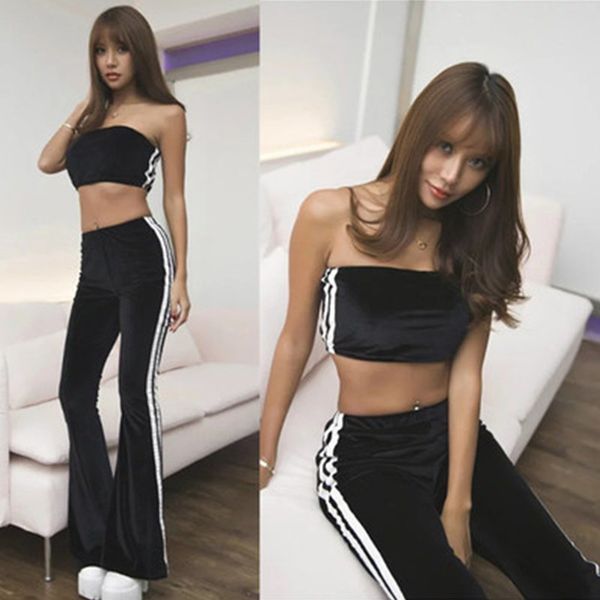 Polyester Sexy Tube Top +Pants Two Piece Set Women Crop Top +Trousers 2 Pieces Set Sleeveless Velvet Casual Tracksuit Female Hot
Polyester Sexy Tube Top +Pants Two Piece Set Women Crop Top +Trousers 2 Pieces Set Sleeveless Velvet Casual Tracksuit Female Hot