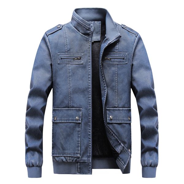2020 men with velvet pu leather youth leisure bigger sizes with four bags do old washing leather jacket, Black
2020 men with velvet pu leather youth leisure bigger sizes with four bags do old washing leather jacket, Black