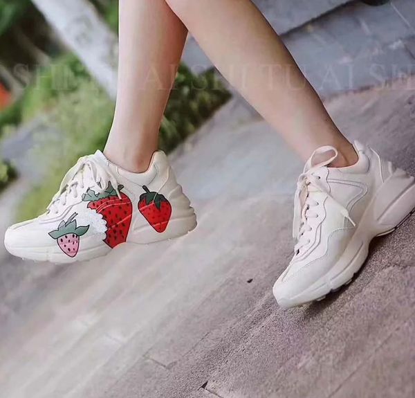 fashion brand strawberry designer shoes men women designer sneakers rhyton vintage casual shoes size:35-45 with box gu15, Black
fashion brand strawberry designer shoes men women designer sneakers rhyton vintage casual shoes size:35-45 with box gu15, Black
