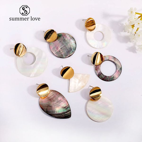 2019 geometric natural shell dangle earring for women gold plating copper double circle hollow earring fashion jewelry 2019, Silver
2019 geometric natural shell dangle earring for women gold plating copper double circle hollow earring fashion jewelry 2019, Silver