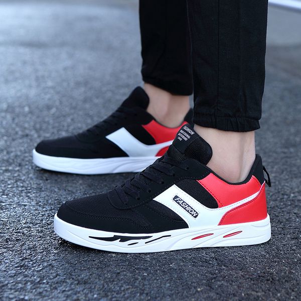 summer new mesh sports flat shoes, non-slip wear, comfortable, lightweight, fashionable men's casual shoes, Black