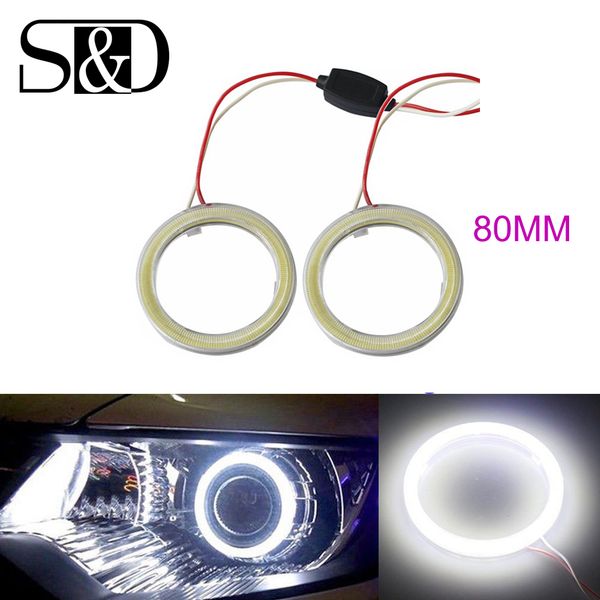 1pair white 80mm cob car led angel eyes drl daytime running headlight halo ring driving lamp auto blub with cover 63 chips 12v
1pair white 80mm cob car led angel eyes drl daytime running headlight halo ring driving lamp auto blub with cover 63 chips 12v
