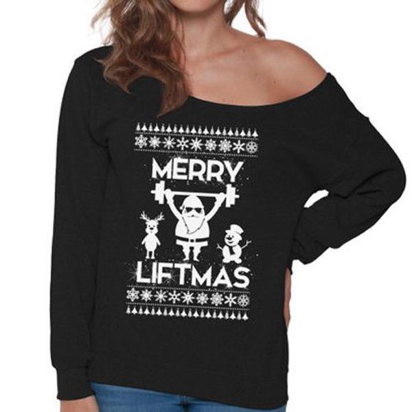 ladies xmas long sleeve round neck oversize merry christmas women casual sweatshirt off shoulder hoodies, Black
ladies xmas long sleeve round neck oversize merry christmas women casual sweatshirt off shoulder hoodies, Black