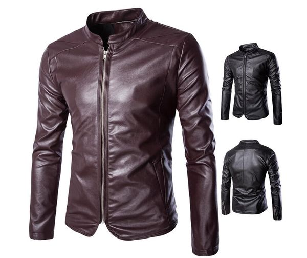 mens leather jacket slim motorcycle leather coat mens jackets clothes personalized jaqueta de couro stage street fashion spring, Black
mens leather jacket slim motorcycle leather coat mens jackets clothes personalized jaqueta de couro stage street fashion spring, Black