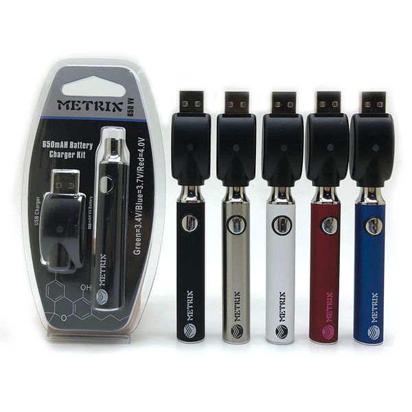 650mAh Metrix батареи Разогреть Variable Voltage E Cigarette зарядное устройство Kit Vape ручка для 510 картриджей 5 цветов
650mAh Metrix батареи Разогреть Variable Voltage E Cigarette зарядное устройство Kit Vape ручка для 510 картриджей 5 цветов
