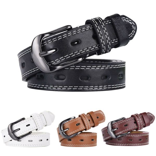 women men black punk rock fashion belt white khaki genuine leather waistband, Black;brown
women men black punk rock fashion belt white khaki genuine leather waistband, Black;brown