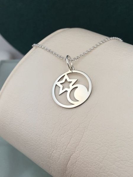 30pcs star moon and sun in circle round necklace minimalist geometric galaxy sailor crescent half moon eclipse chain necklaces, Silver
30pcs star moon and sun in circle round necklace minimalist geometric galaxy sailor crescent half moon eclipse chain necklaces, Silver