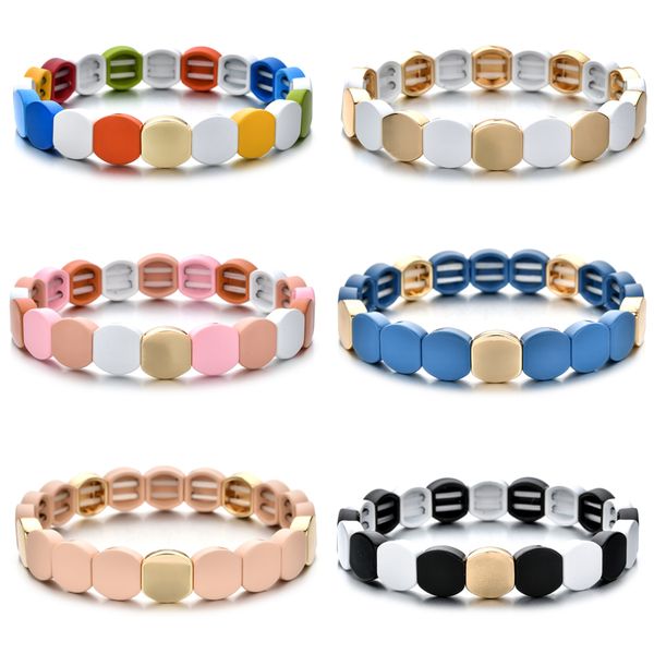 trendy honeycomb vitamin shaped colorful rainbow bracelets men handmade tile beads enamel elasticity bracelet for women bangles, Golden;silver
trendy honeycomb vitamin shaped colorful rainbow bracelets men handmade tile beads enamel elasticity bracelet for women bangles, Golden;silver